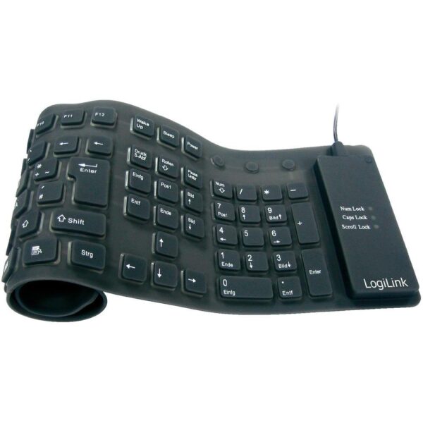 LogiLink Flexible Keyboard PS2+USB crna