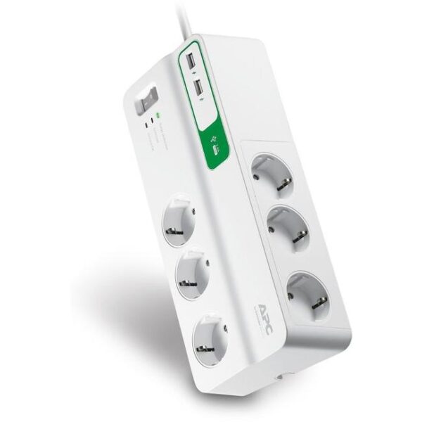 APC Essential SurgeArrest 6*220V + 5V 2 4A 2 port USB charger
