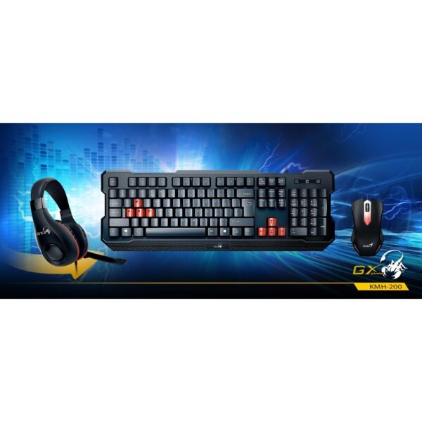 Genius KMH200 Gaming Keyboard + Gaming Headset + Gaming Mouse