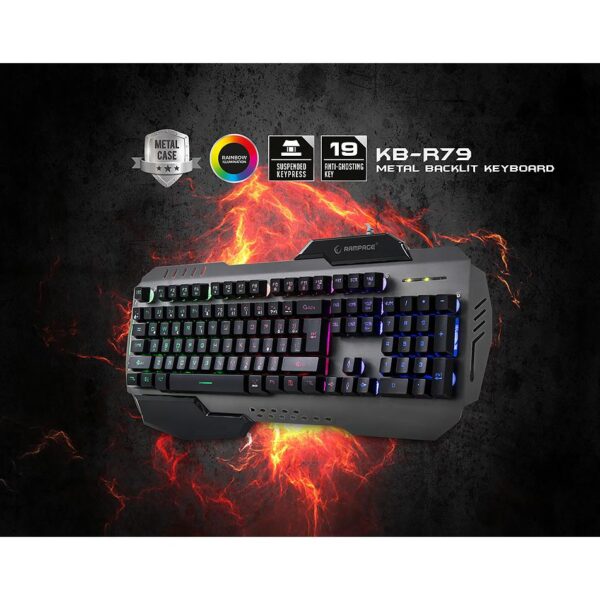 Rampage KB R79 Rainbow Backlight USB LC Layout Gaming Keyboard