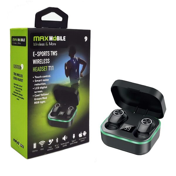 MaxMobile TWS eSport T11 Bluetooth RGB black