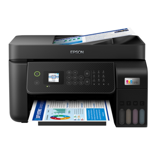 Printer Epson L5290 EcoTank WiFi Direct LAN FAKS ADF LCD crni
